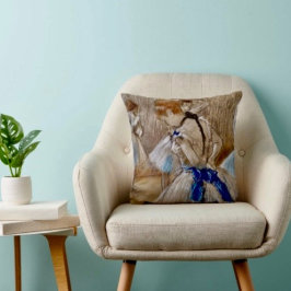 Degas Dancer mit blauem Band Kissen