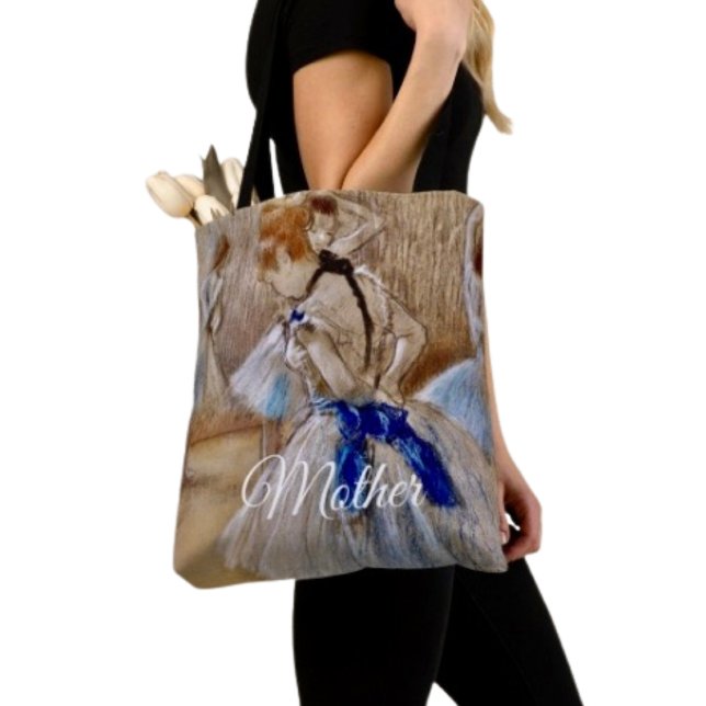 Degas Dancer With Blue Ribbon  (Chic tote bag for Mom—perfect for errands, shopping, and showing love this Mother’s Day.
)