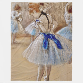 Degas Dancer with Blue Ribbon Fleece Blanket