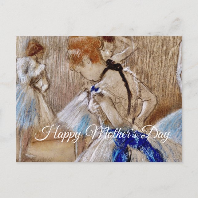 Degas Dancer With Blue Ribbon Postkarte (Vorderseite)