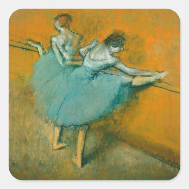 Degas Dancers im Bar Ballet Quadratischer Aufkleber (Vorderseite)