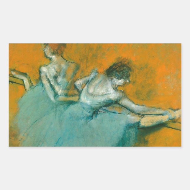 Degas Dancers im Bar Ballet Rechteckiger Aufkleber (Vorderseite)