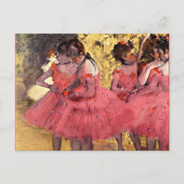 Degas - Die rosa Tänzer Postkarte (Vorderseite)