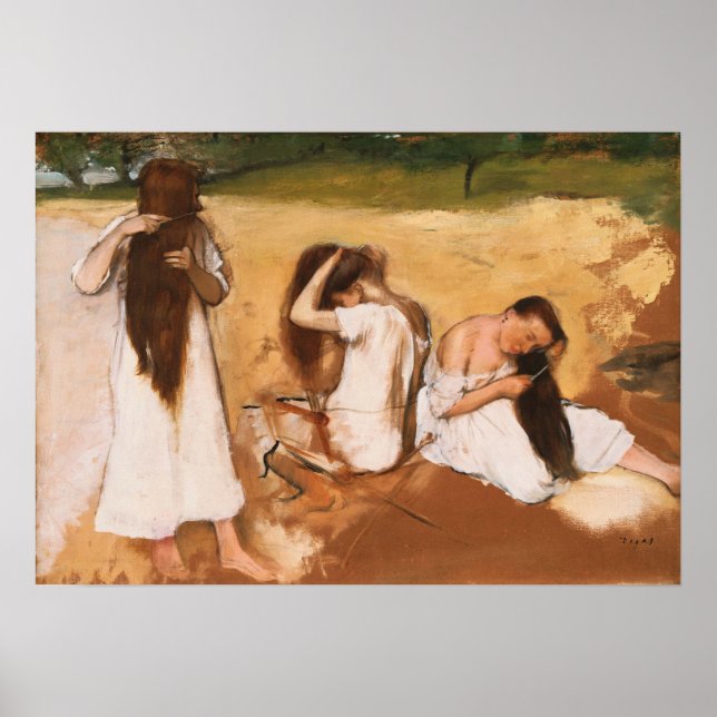 Degas - Frauen, die sich aufs Haar setzen Poster (Vorne)