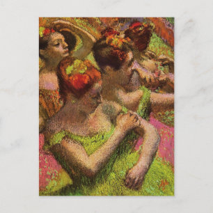 Degas Green Ballerinas Postcard Postkarte