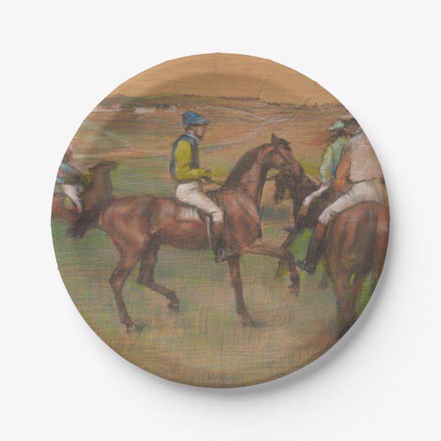 Degas Race Horses Impressionist Pappteller (Vorderseite)