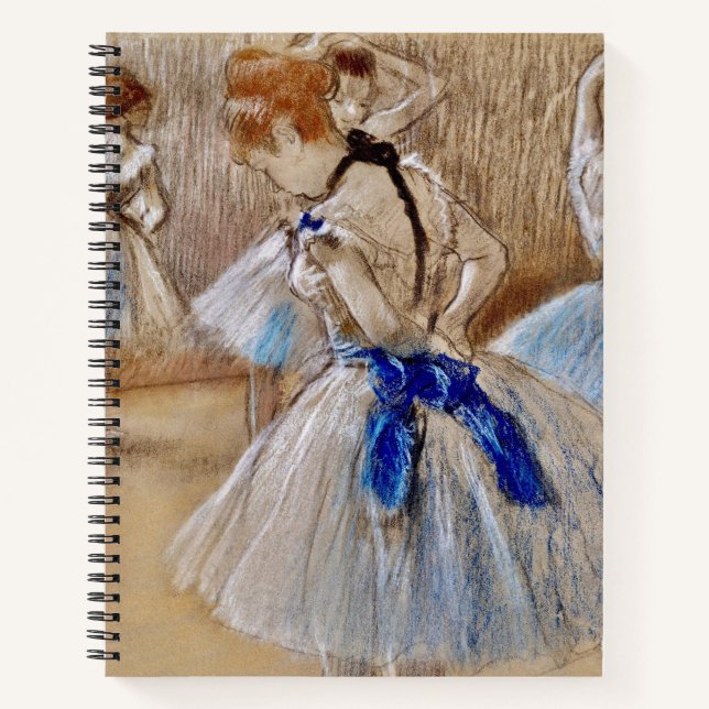 Degas Tänzer mit blauer Schleife Notizbuch (Vorderseite)