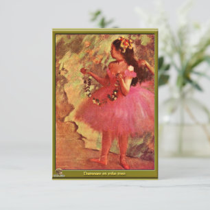 Degas - Tänzerin im rosa Kleid Dankeskarte