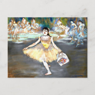Degas - Tänzerin mit einem Blumenstrauß Postkarte