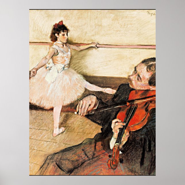 Degas - The Dance Lesson, berühmtes Bild Postcard Poster (Vorne)