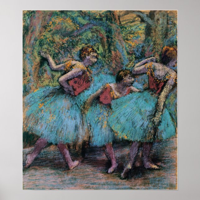 Degas - Three Dancers (Blue Tutus Red Bodices) Poster (Vorne)