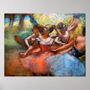 Degas - Vier Ballerinas auf Bühne 1890 Poster