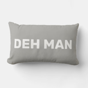 "DEH MAN" Jungfrau Islands Slang White Text, Gra Lendenkissen