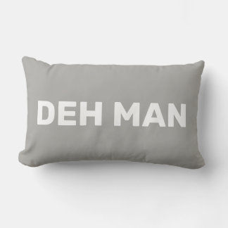 "DEH MAN" | Jungfrau Islands Slang White Text, Gra Lendenkissen