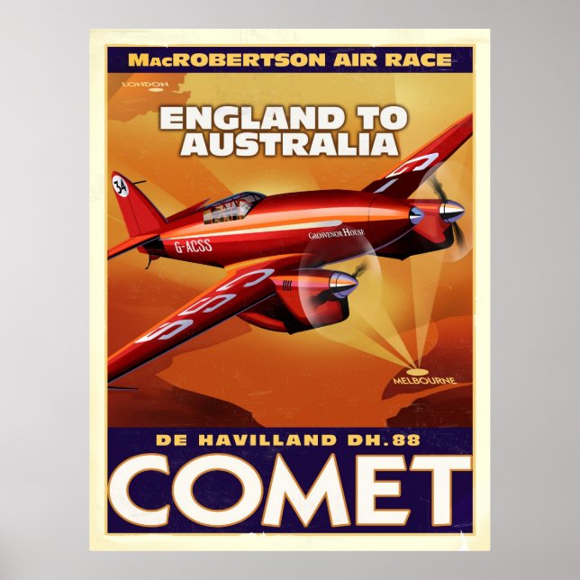 deHavelland DH88 Comet Air Racer Poster (Vorne)