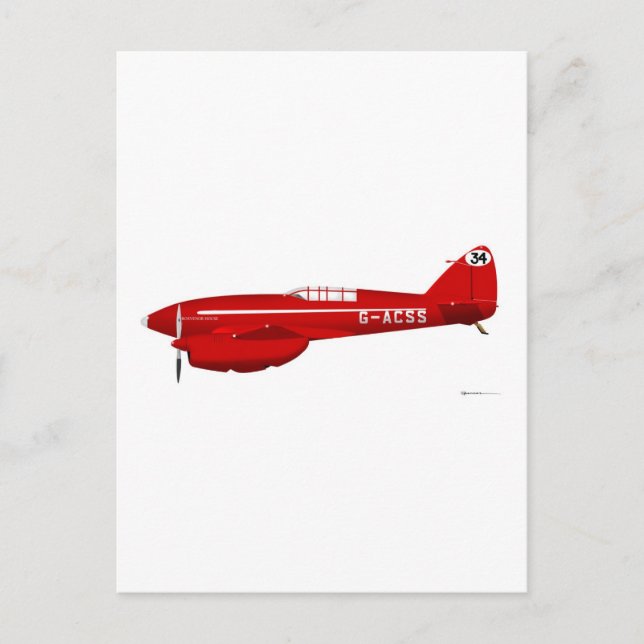 DeHavilland DH-88 Comet Postkarte (Vorderseite)