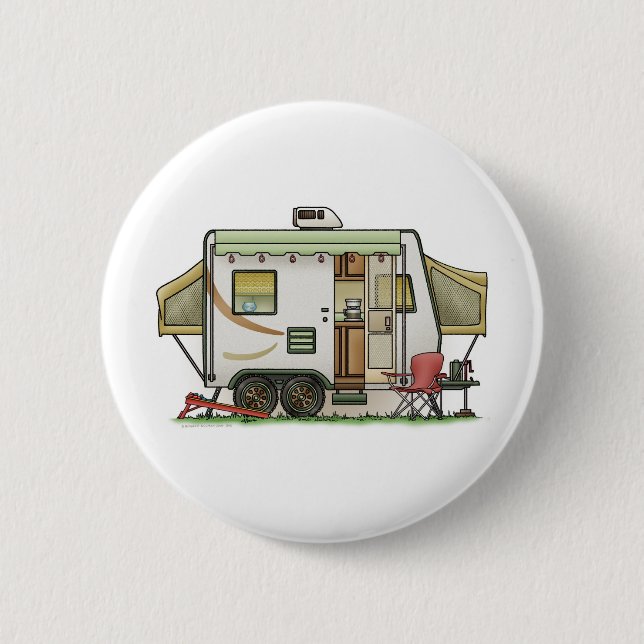 Dehnbarer Hybred Anhänger-Camper Button (Vorderseite)