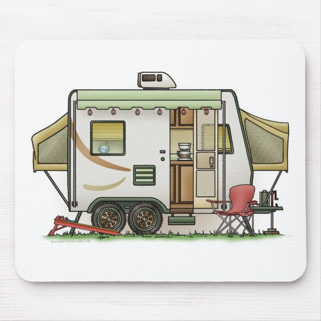 Dehnbarer Hybred Anhänger-Camper Mousepad (Vorne)