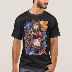 Dehya Genshin Impact Bräunliche Haut Löwin Vaporwa T-Shirt