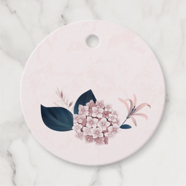 Dehydrangea und Blätter der Marine aus staubigen R Geschenkanhänger (Vorderseite)