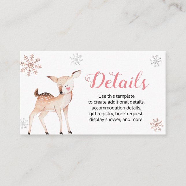 Dei Winter Onederland 1. Geburtstagskarte Begleitkarte (Vorderseite)