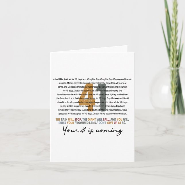 Dein 41 kommt Gottes Glaube Christlich Karte (Vorderseite)