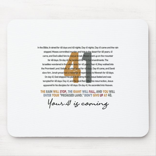 Dein 41 kommt Gottes Glaube Christlich Mousepad (Vorne)