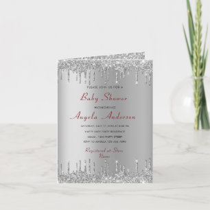Dein Beispiel für eine glitzernde silberne Babypar Karte