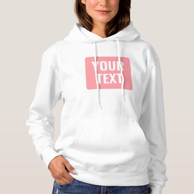 Dein benutzerdefinierter Text oder Name Blush Pink Hoodie (Vorderseite)