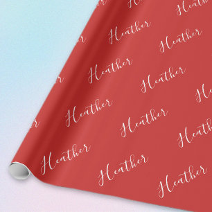 Dein benutzerdefiniertes Weiß auf Rot Geschenkpapier