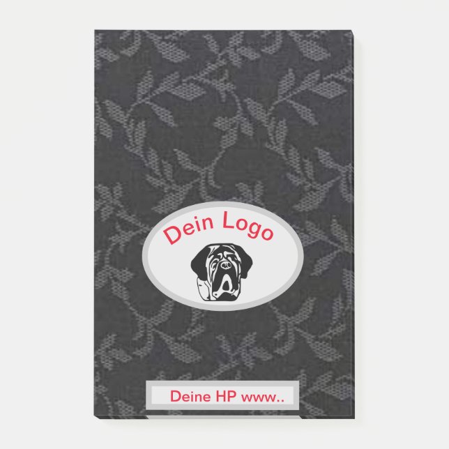  Dein Bild Mastiff Bulldog Logo Klebezettel Post-it Klebezettel (Vorderseite)