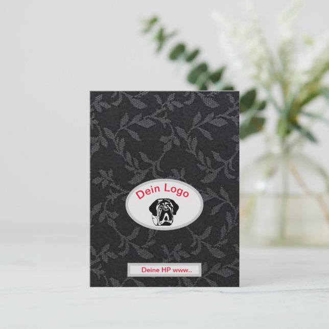  Dein Bild Mastiff Bulldog Logo Postkarte (Stehend Vorderseite)