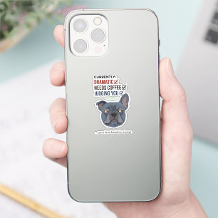 Dein blauer Frenchie beurteilt lustiges Design Aufkleber