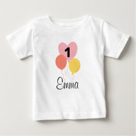 DEIN DESIGN/Name Erster Geburtstag Luftballon Girl Baby T-shirt