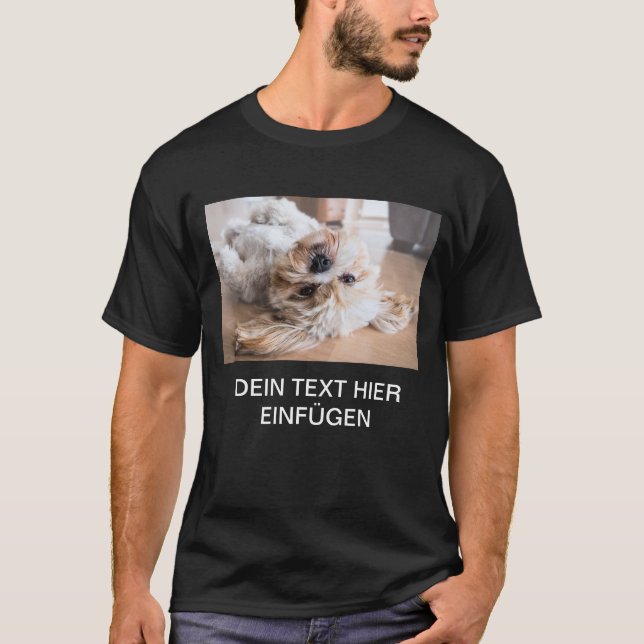DEIN DESIGN/TEXT/FOTO Herren Hund schwarz T-Shirt (Vorderseite)