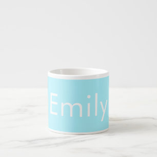 Dein eigener Name oder Wort Sanftes Himmelblau Espressotasse
