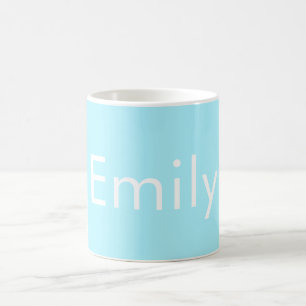 Dein eigener Name oder Wort Sanftes Himmelblau Kaffeetasse