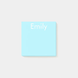 Dein eigener Name oder Wort | Sanftes Himmelblau Post-it Klebezettel