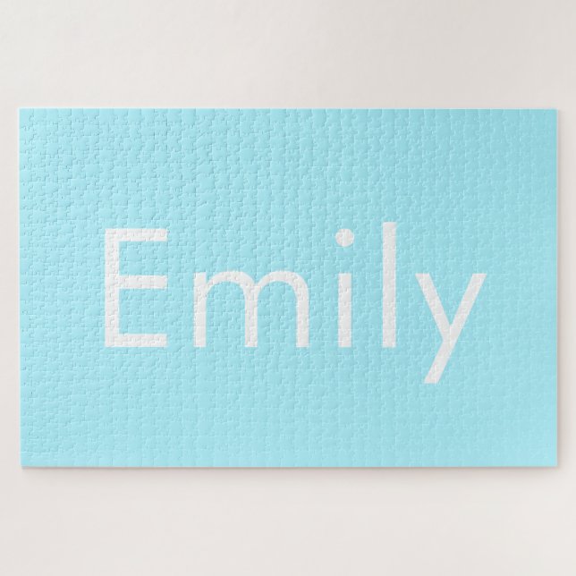 Dein eigener Name oder Wort | Sanftes Himmelblau Puzzle (Horizontal)