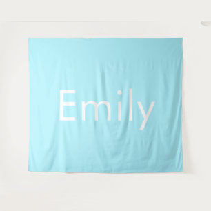 Dein eigener Name oder Wort Sanftes Himmelblau Wandteppich