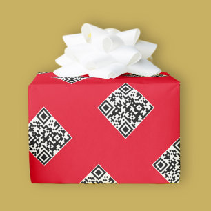 Dein eigener QR-Code Einfaches wiederholendes Mu Geschenkpapier