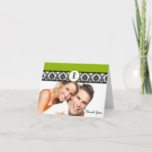 Dein Foto Apple Green & Black Damast Danke