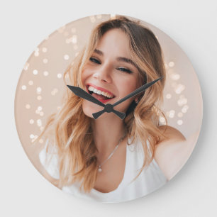 Dein Foto, dein Gesicht auf einem personalisierten Große Wanduhr