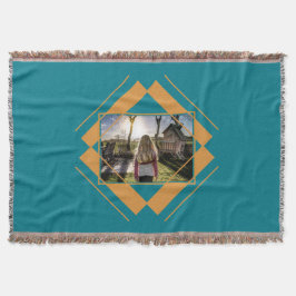 DEIN FOTO in Geometrischem Muster werfen Decke