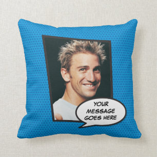 Dein Foto Name Lustige Retro-Comic- Pop-Art Kissen