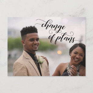 Dein Foto + Planänderung Aufgeschobene Hochzeit Postkarte