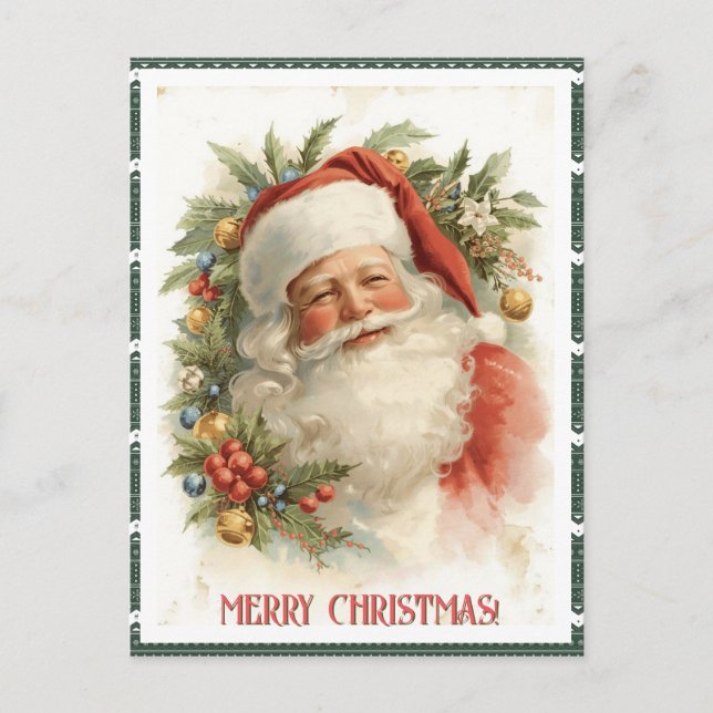 Dein Foto Vintage Weihnachtsmann Weihnachten Perso (Vorderseite)