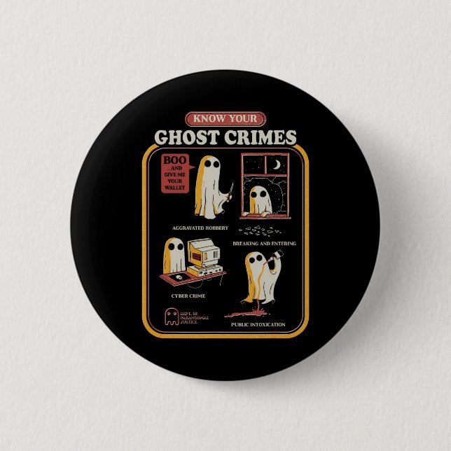 Dein Geist bricht lustiges Halloween Button (Vorderseite)