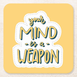 Dein Geist ist eine Waffe - Motivierend Kunstdruck Rechteckiger Pappuntersetzer