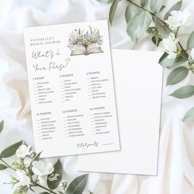 Dein Geldbörsen-Brautabschiedsspiel (Your Purse Book Bridal Shower Game)